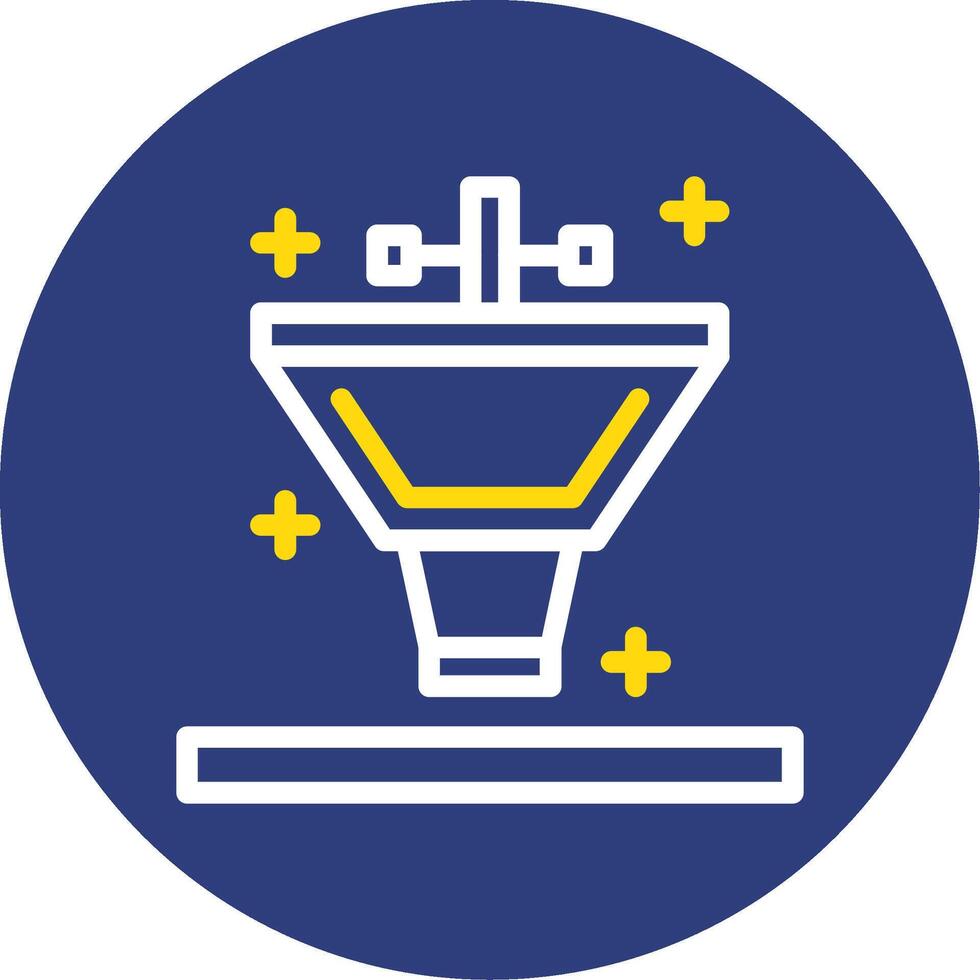 Bathroom sink Dual Line Circle Icon vector