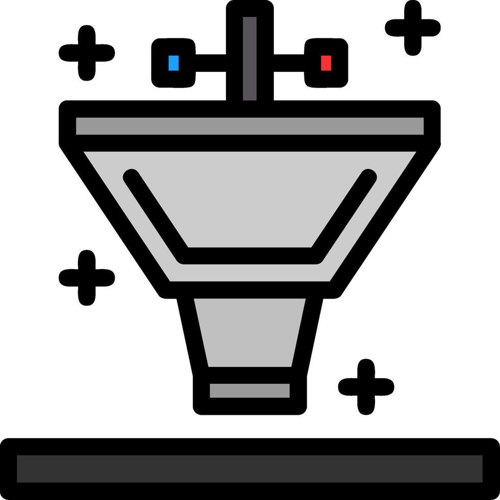 Bathroom sink Line Filled Icon vector