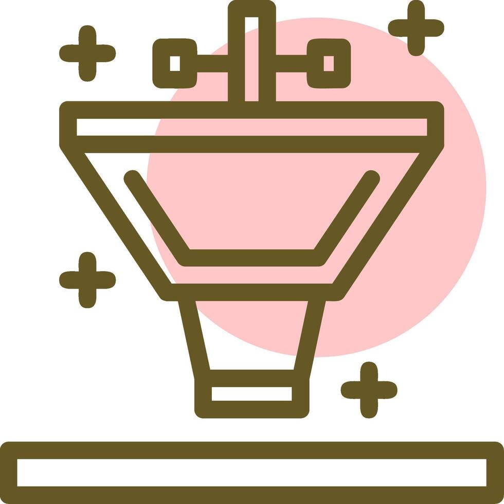 Bathroom sink Linear Circle Icon vector