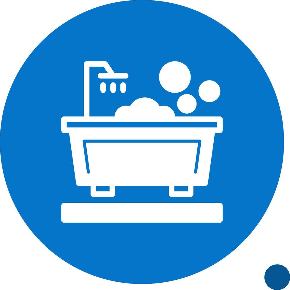 Bathtub Glyph Shadow Icon vector