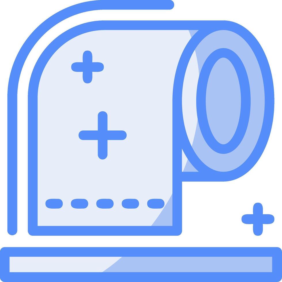 Toilet paper Line Filled Blue Icon vector