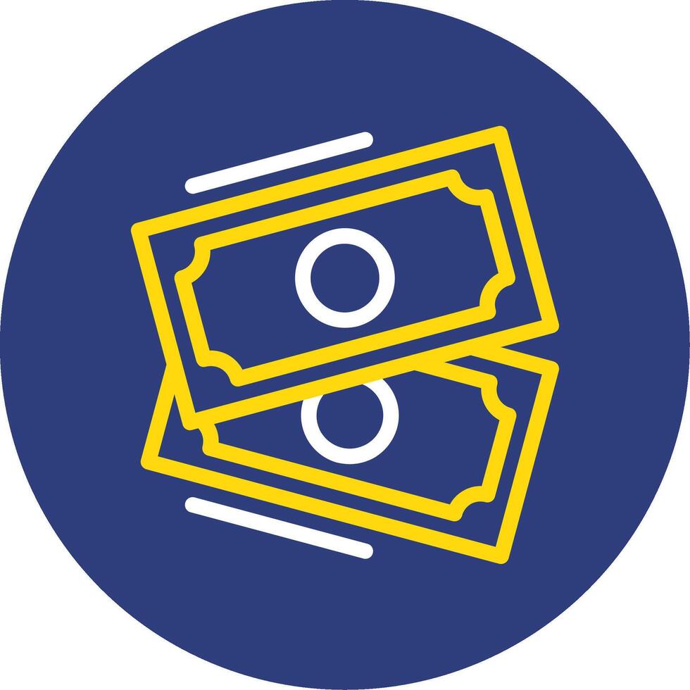 Banknote Dual Line Circle Icon vector