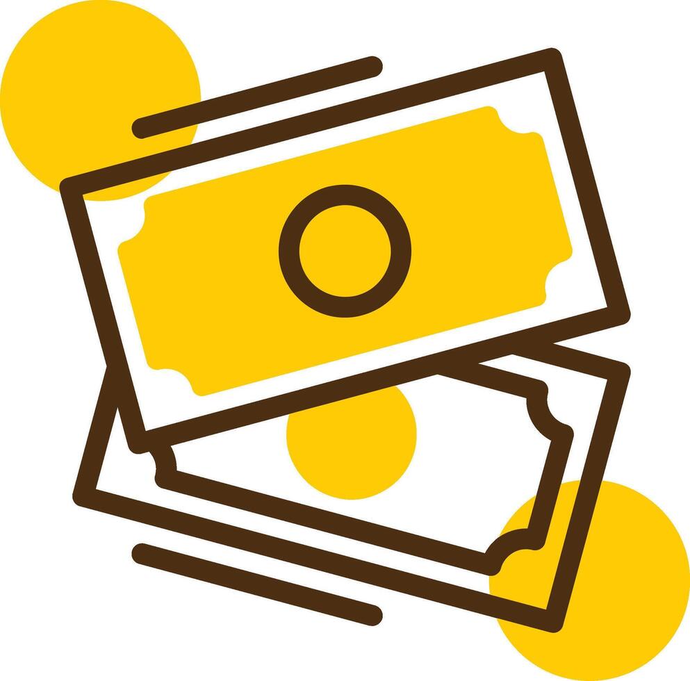 Banknote Yellow Lieanr Circle Icon vector