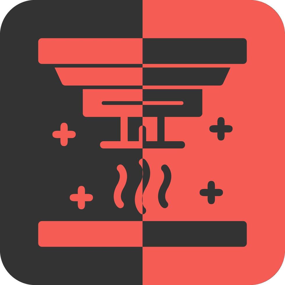 Smoke detector Red Inverse Icon vector