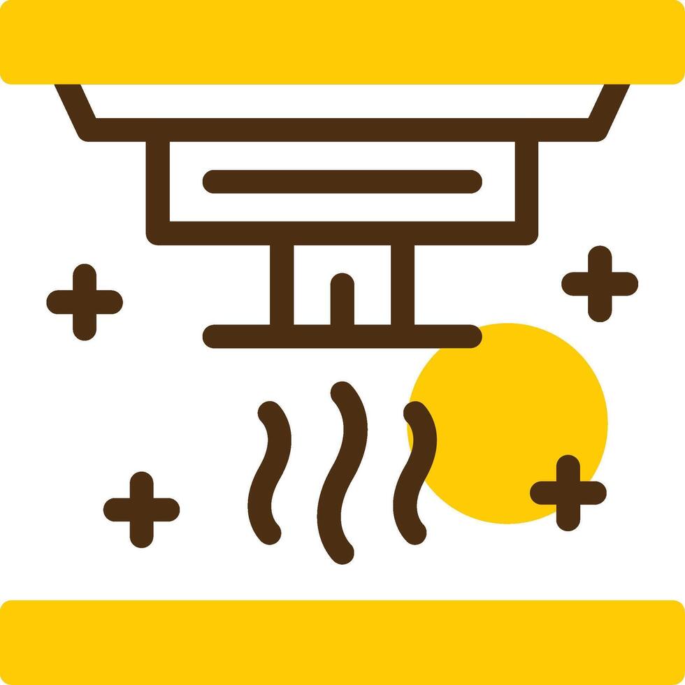 Smoke detector Yellow Lieanr Circle Icon vector