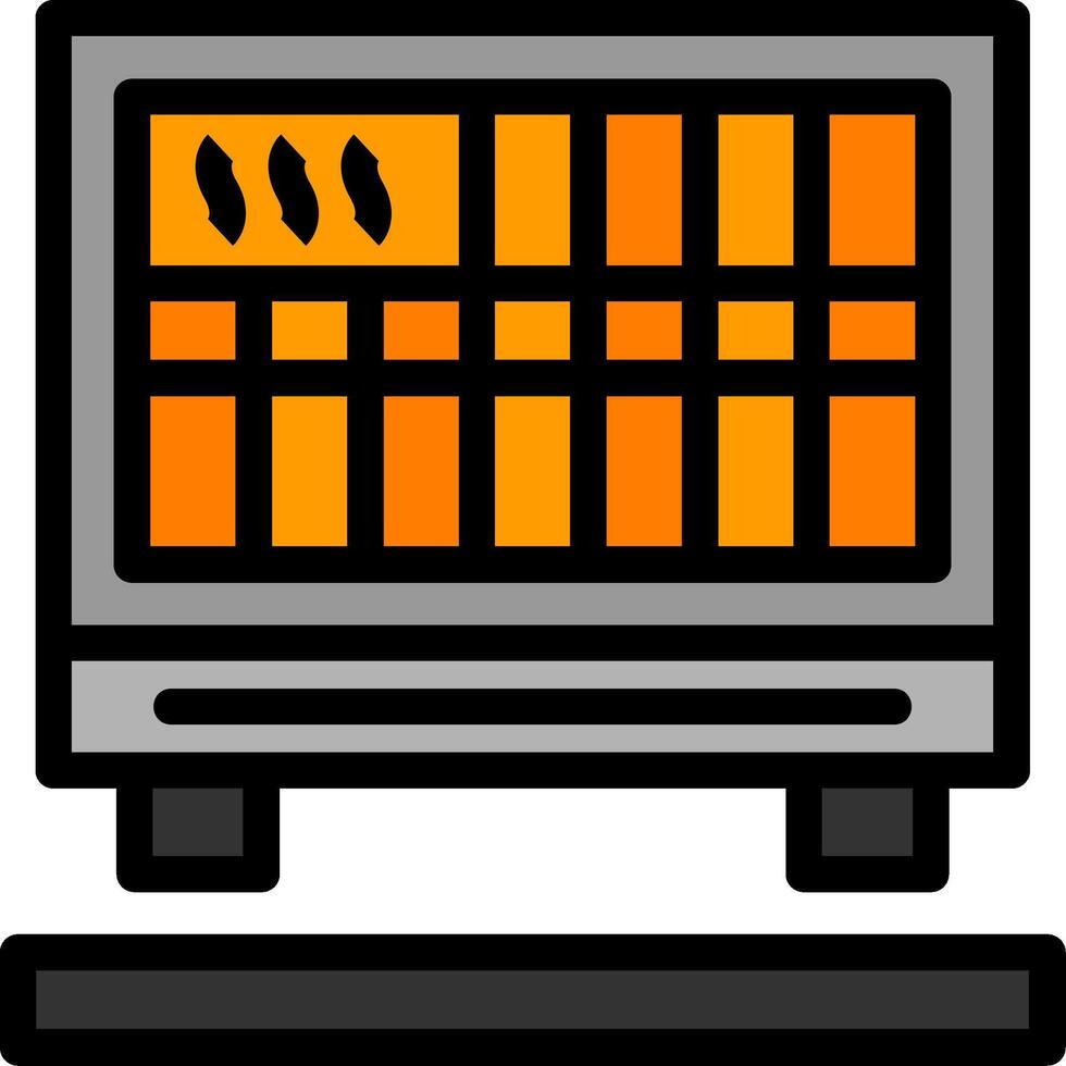 Heater Line Filled Icon vector