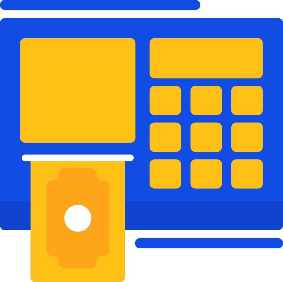 ATM Flat Two Color Icon vector