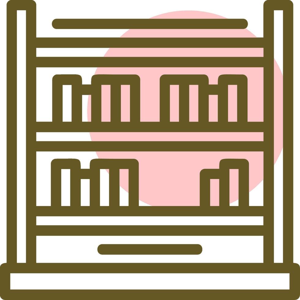 estante para libros lineal circulo icono vector