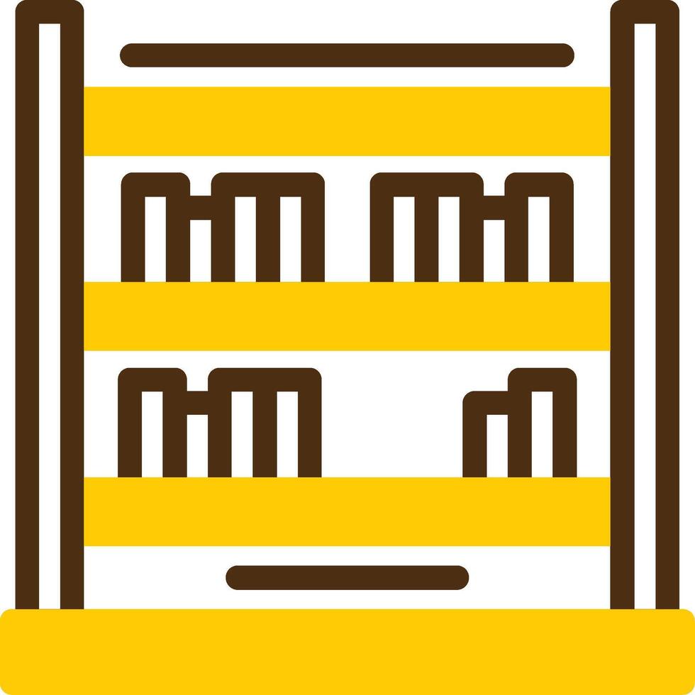 estante para libros amarillo mentir circulo icono vector