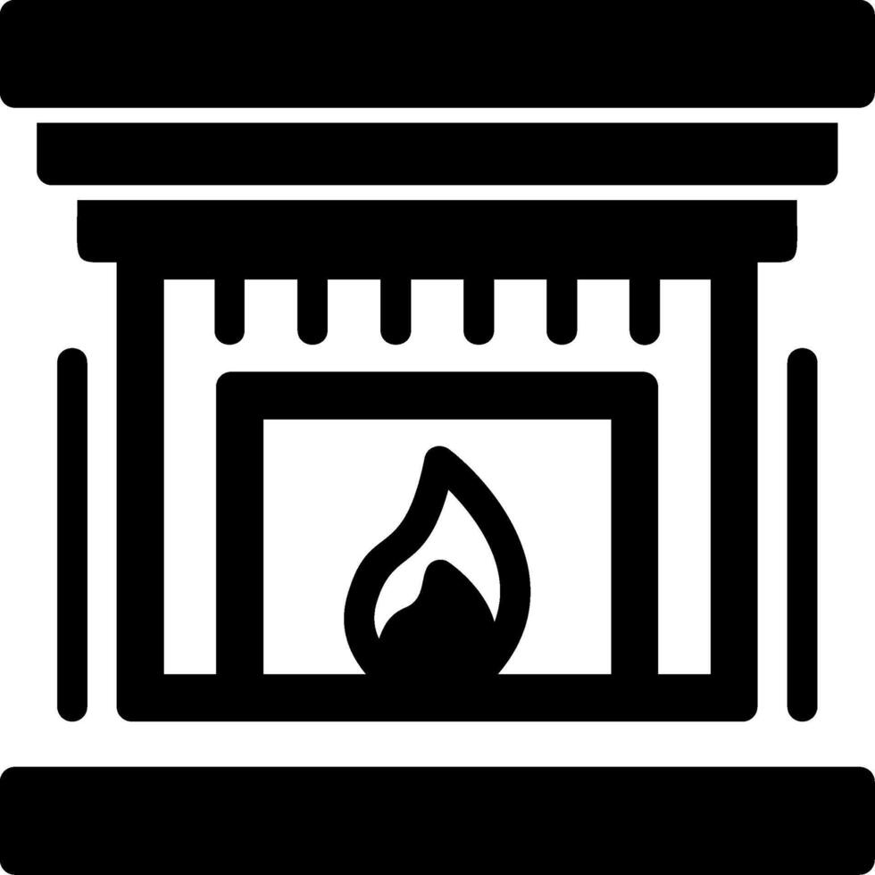 Fireplace Glyph Icon vector