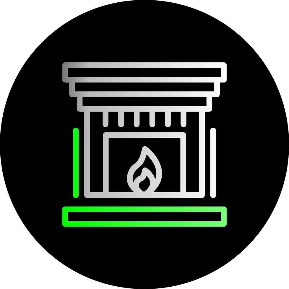 Fireplace Dual Gradient Circle Icon vector