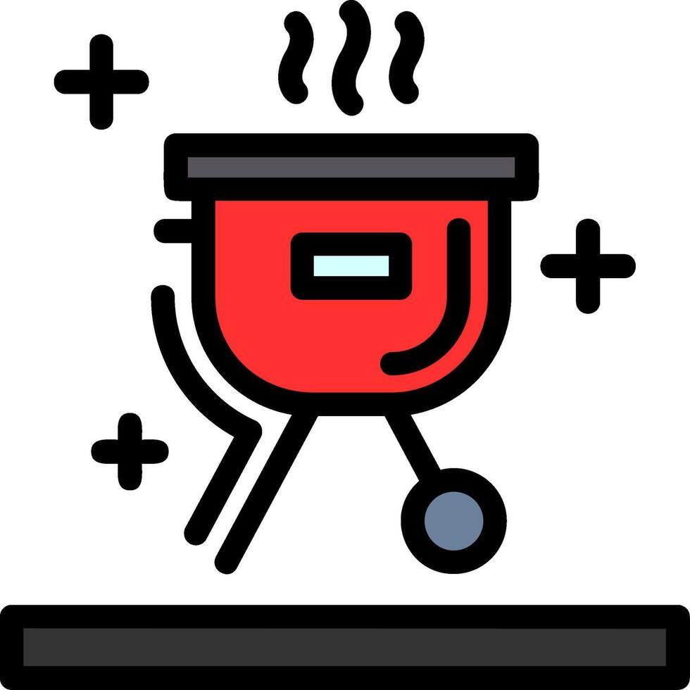 Barbecue grill Line Filled Icon vector