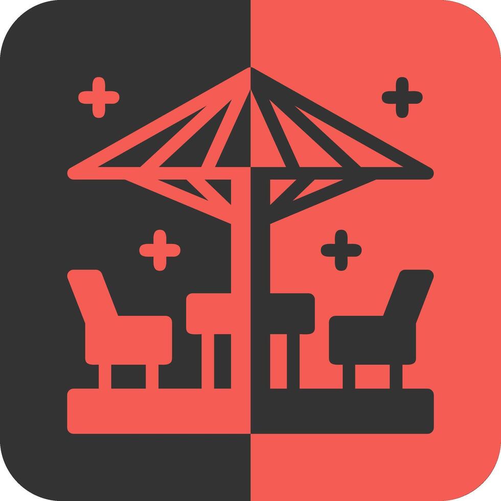 Patio furniture Red Inverse Icon vector