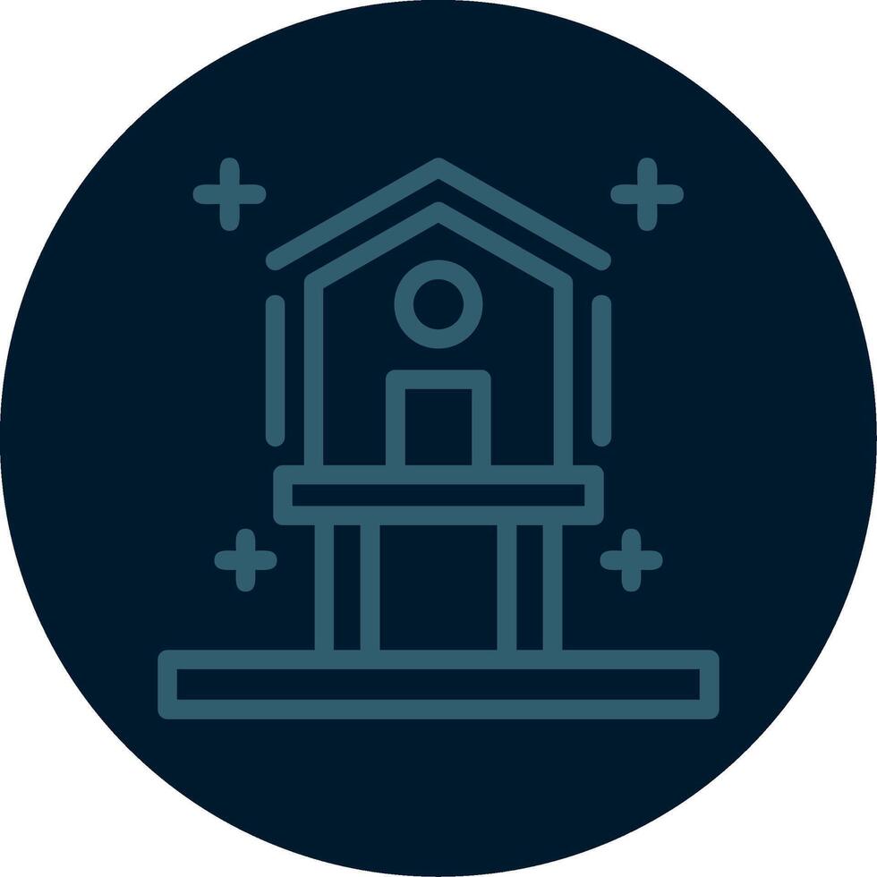Birdhouse Line Multi color Icon vector