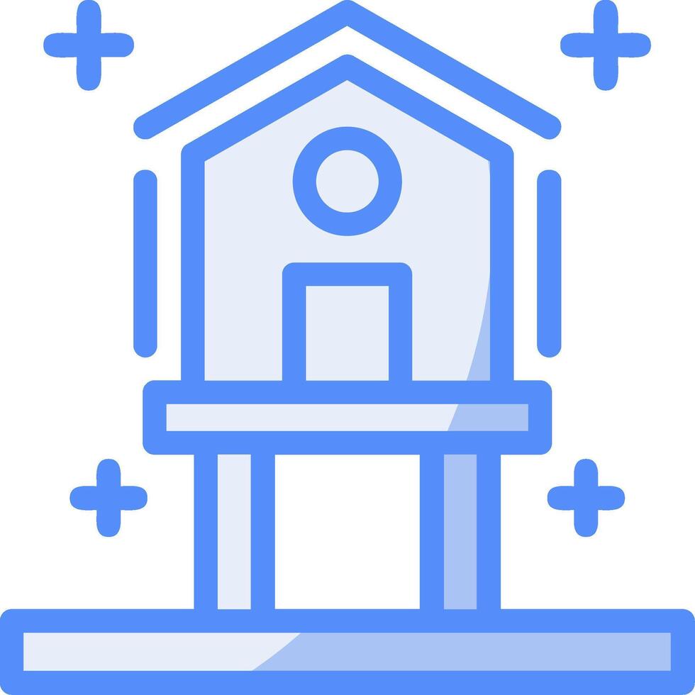 Birdhouse Line Filled Blue Icon vector