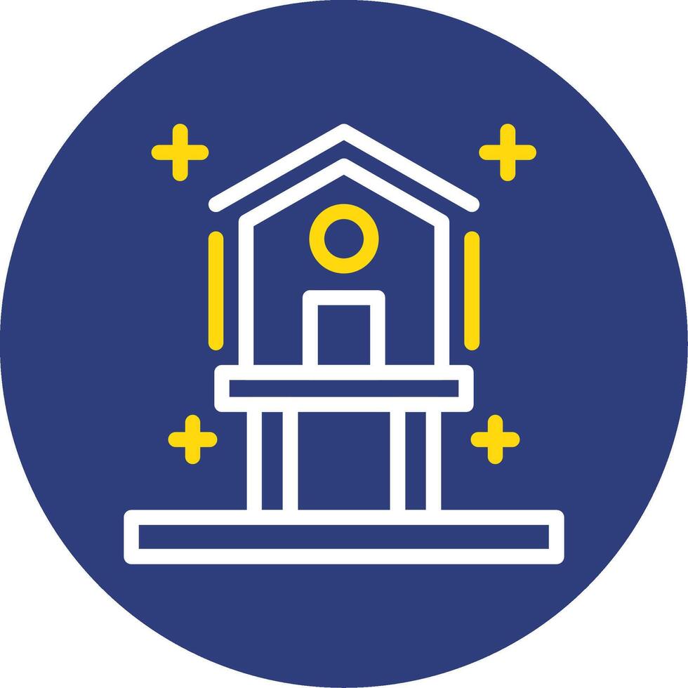 Birdhouse Dual Line Circle Icon vector