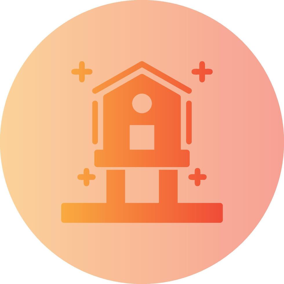 Birdhouse Gradient Circle Icon vector