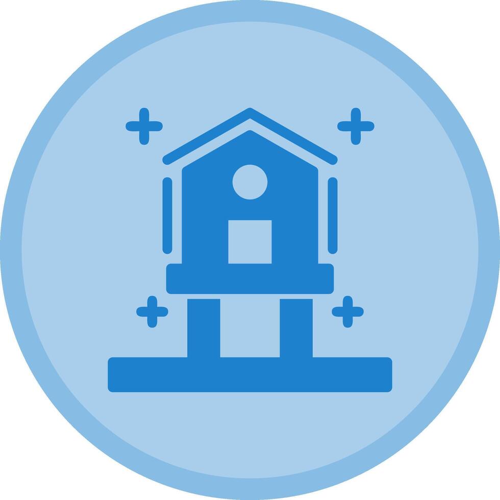 Birdhouse Multicolor Circle Icon vector