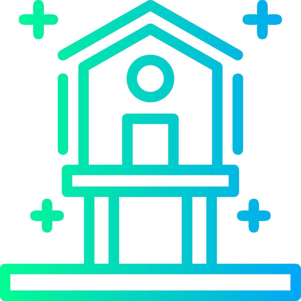 Birdhouse Linear Gradient Icon vector