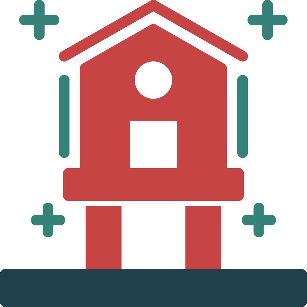 Birdhouse Glyph Two Color Icon vector