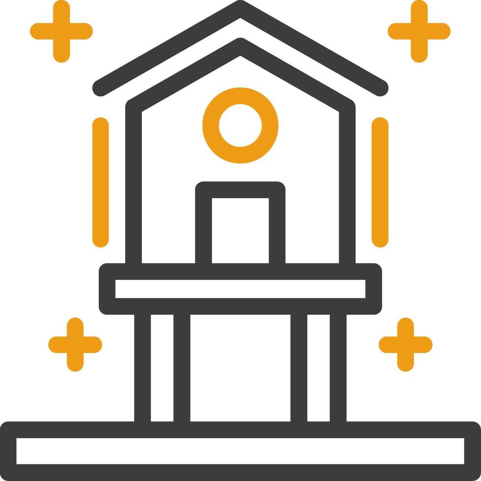Birdhouse Line Two Color Icon vector