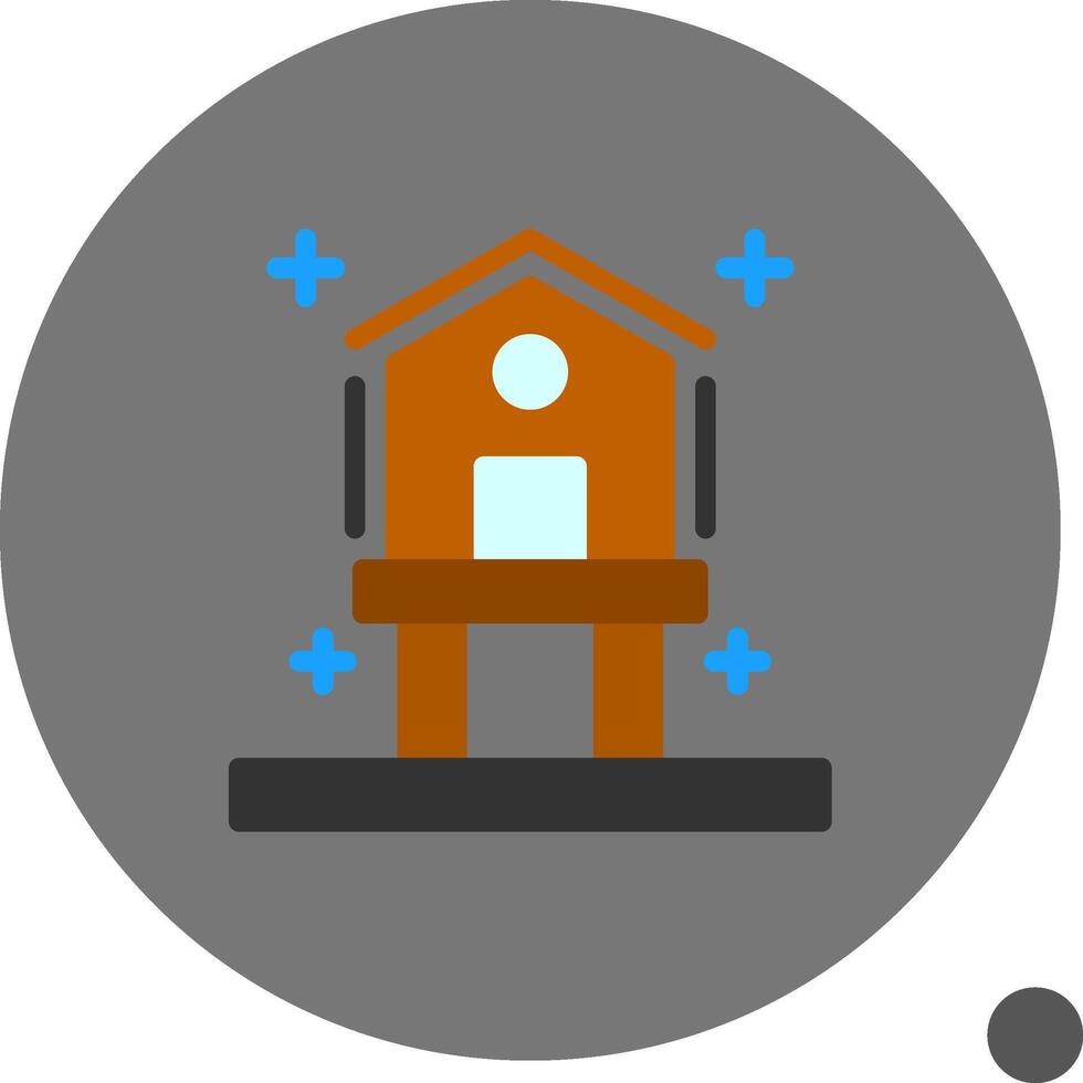 Birdhouse Flat Shadow Icon vector