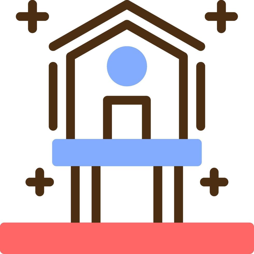 Birdhouse Color Filled Icon vector