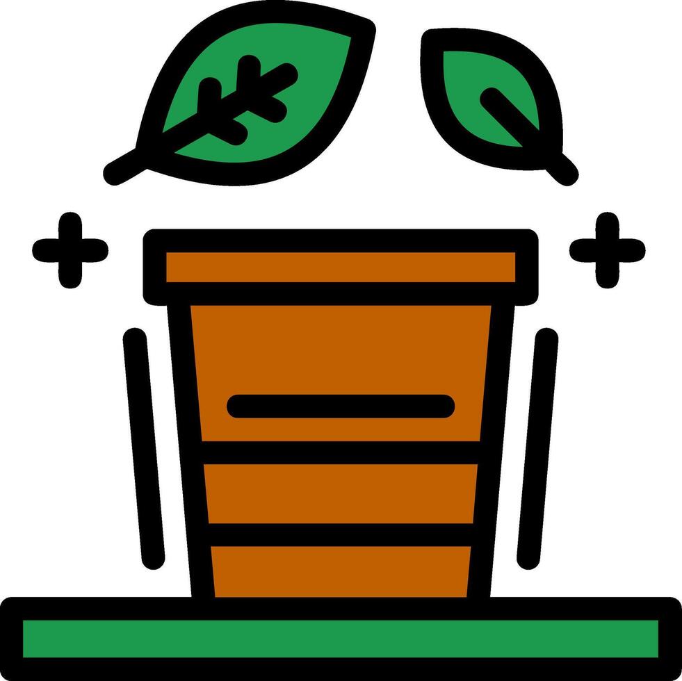 Plant pot Line Filled Icon vector