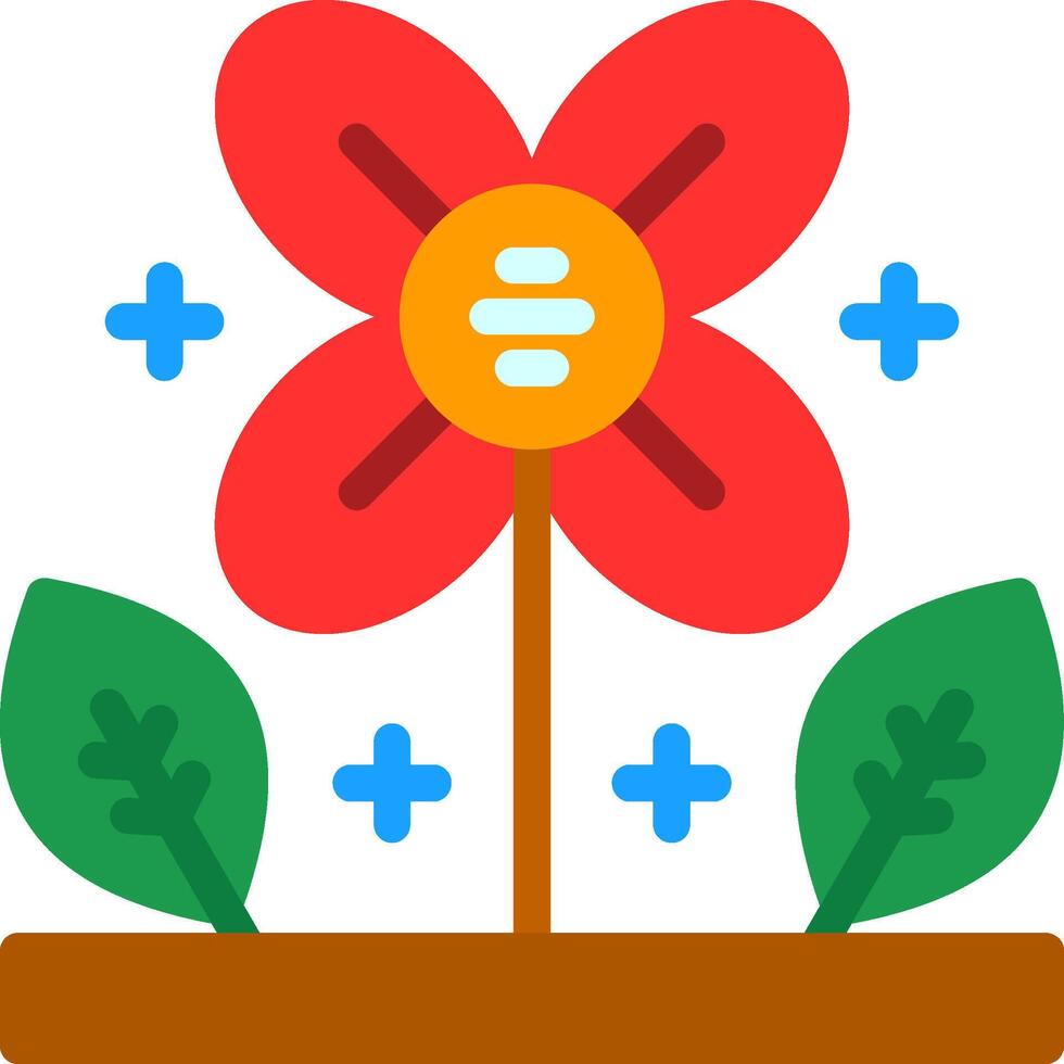 icono de flor plana vector