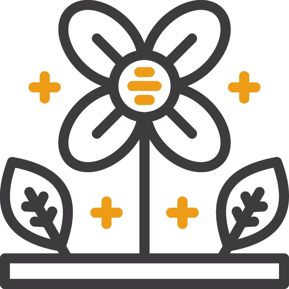 Flower Line Circle Icon vector