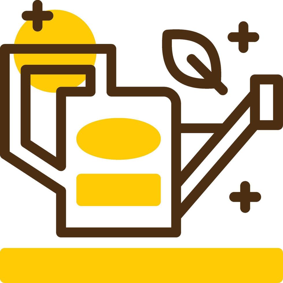 Watering can Yellow Lieanr Circle Icon vector
