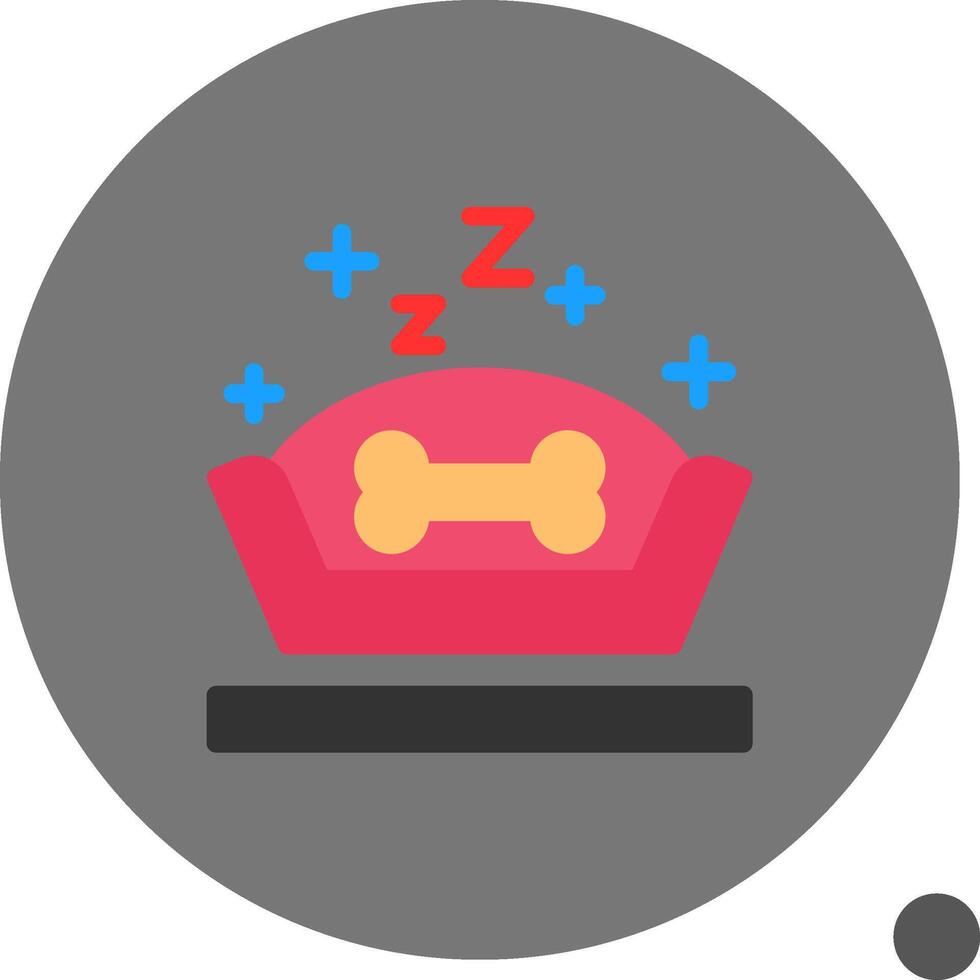 Pet bed Flat Shadow Icon vector