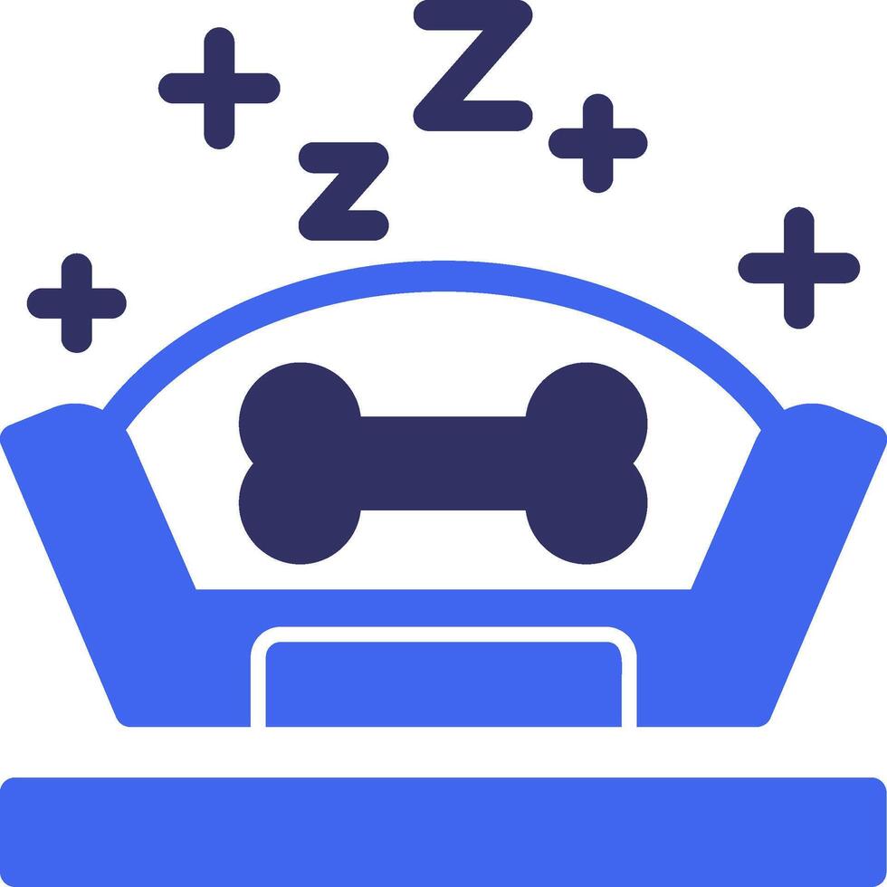 mascota cama sólido dos color icono vector