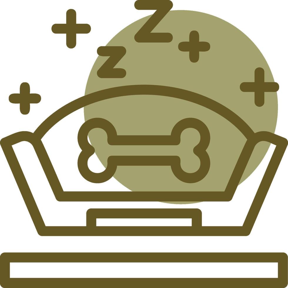 Pet bed Linear Circle Icon vector