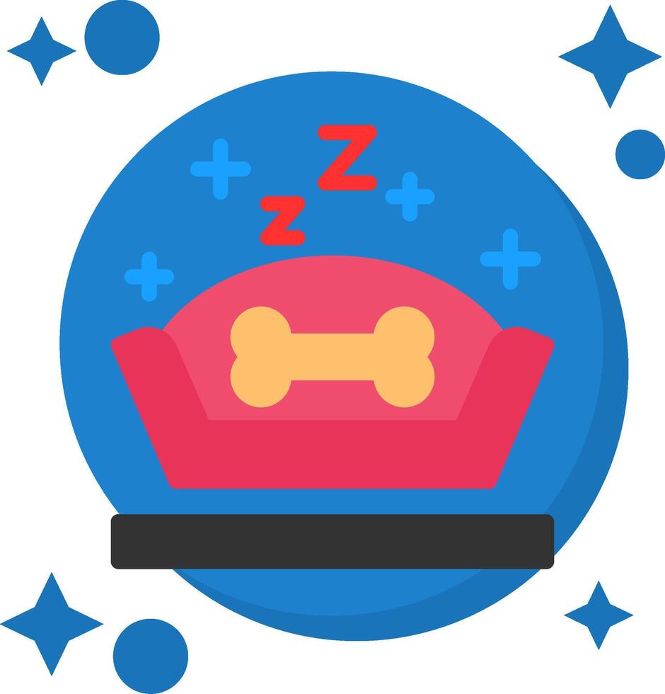 mascota cama cola color icono vector