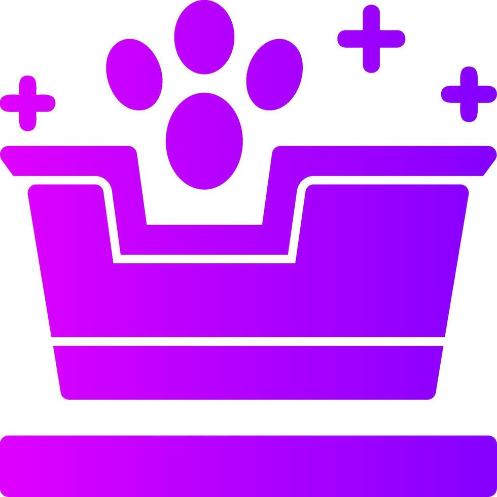 Cat litter box Solid Multi Gradient Icon vector