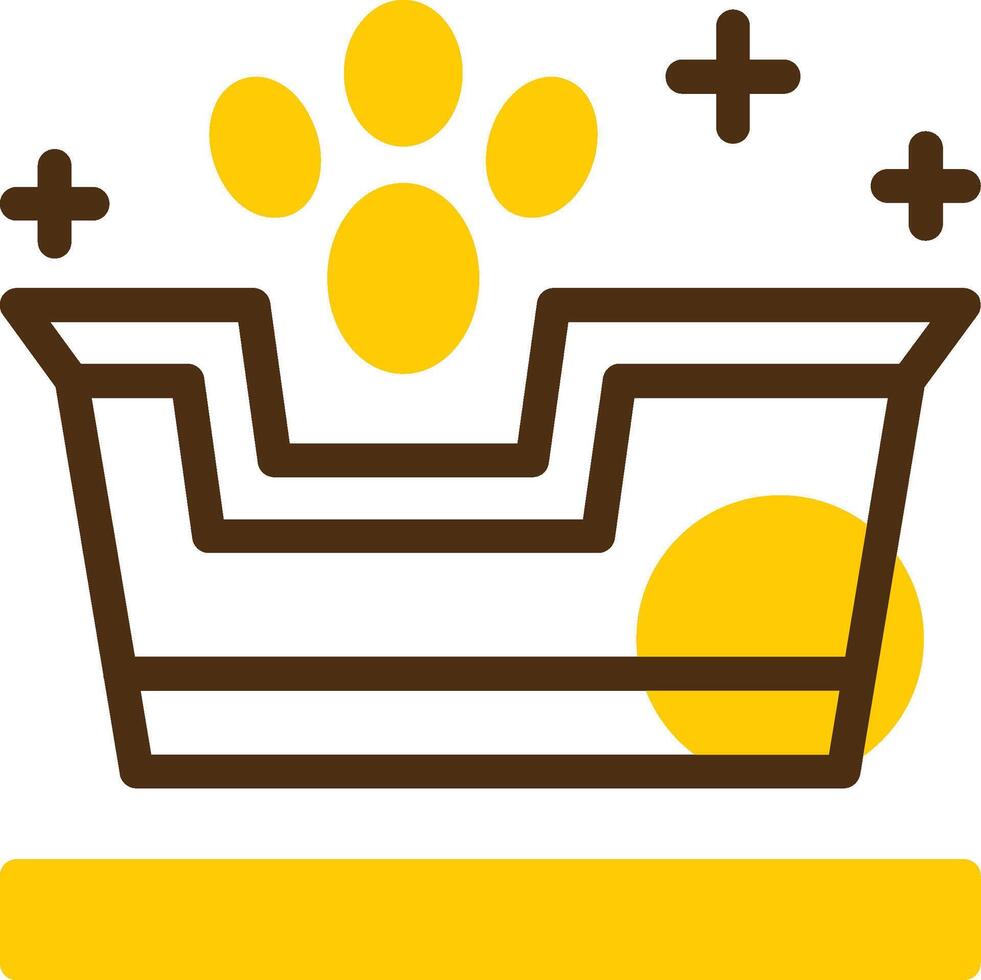 Cat litter box Yellow Lieanr Circle Icon vector