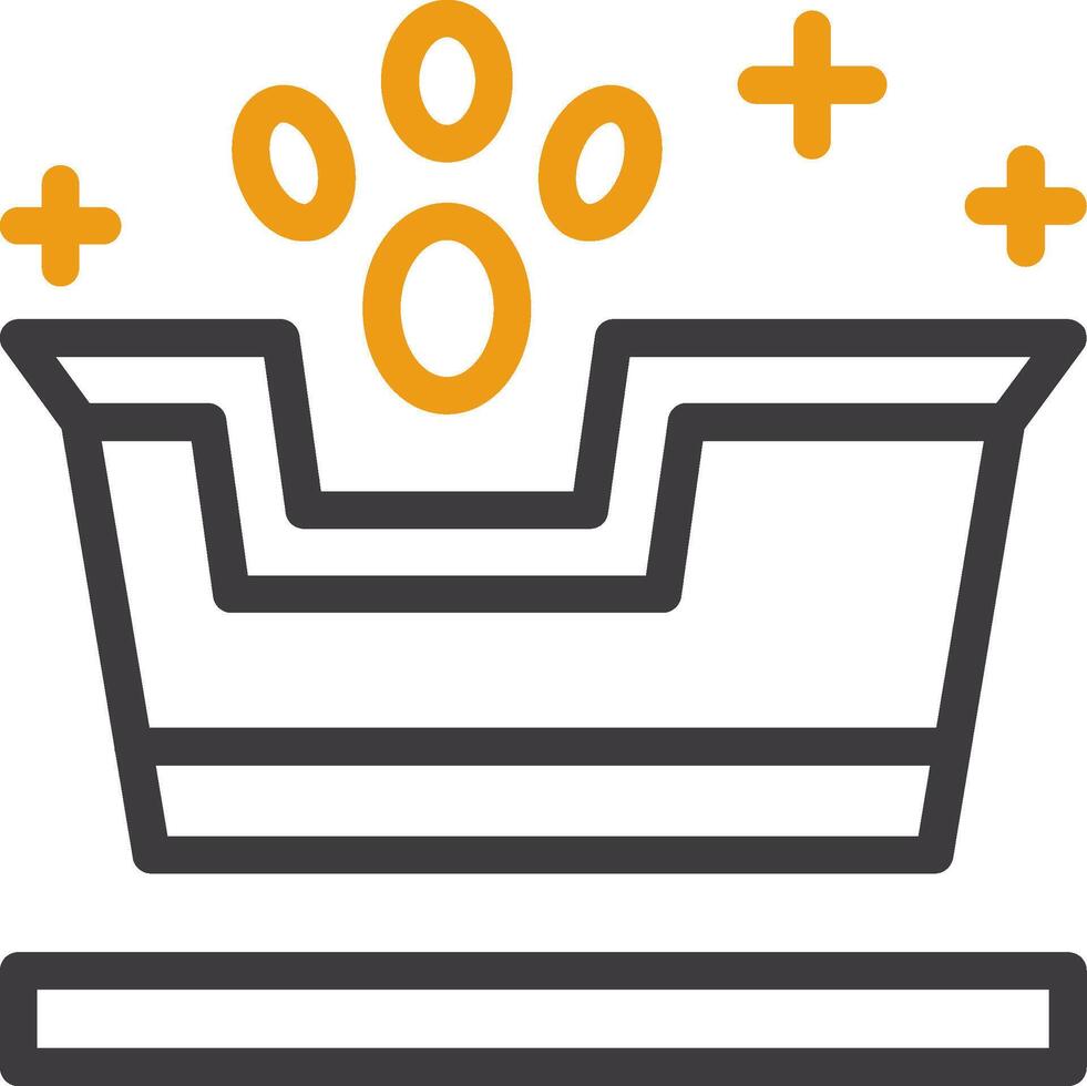 Cat litter box Line Two Color Icon vector
