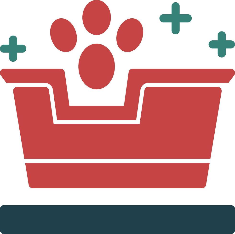 Cat litter box Glyph Two Color Icon vector