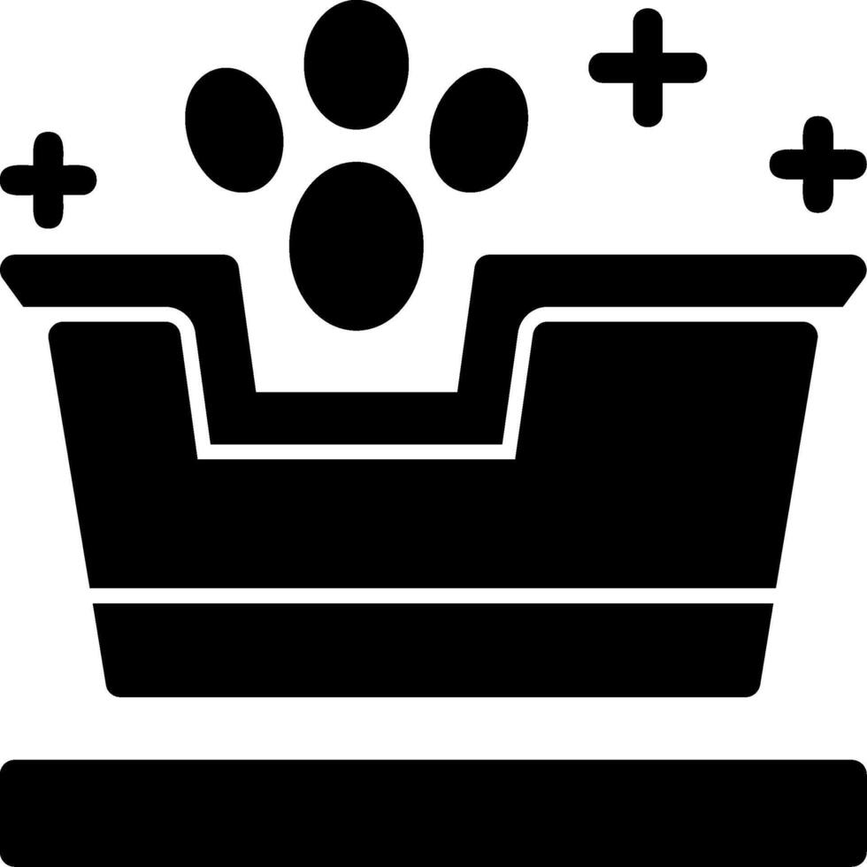 gato camada caja glifo icono vector