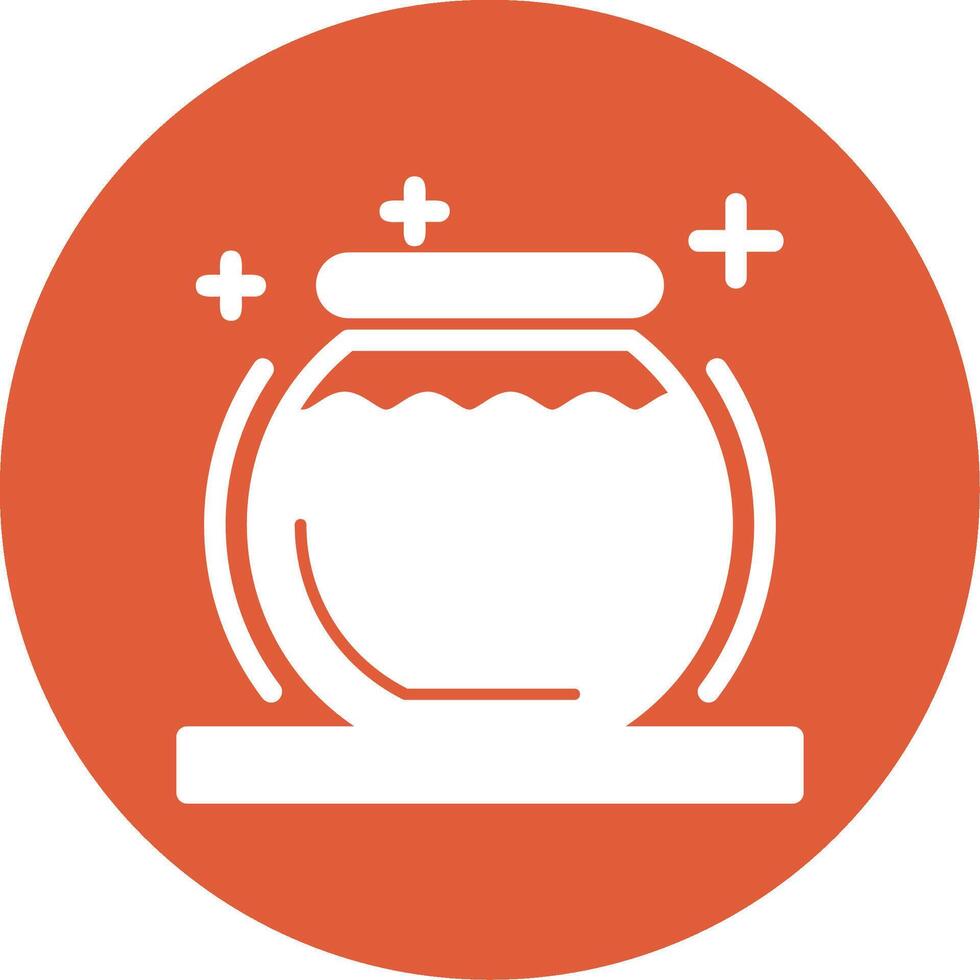 Fishbowl Glyph Circle Icon vector