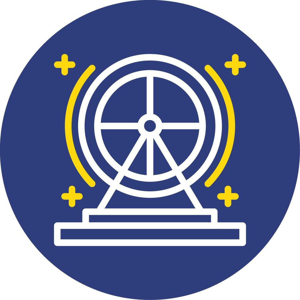 Hamster wheel Dual Line Circle Icon vector