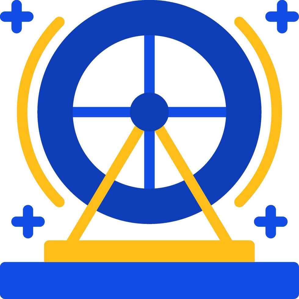 hámster rueda plano dos color icono vector