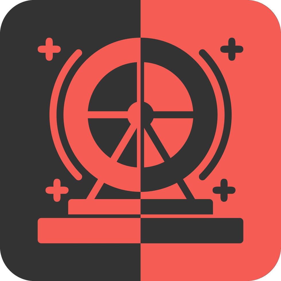 Hamster wheel Red Inverse Icon vector