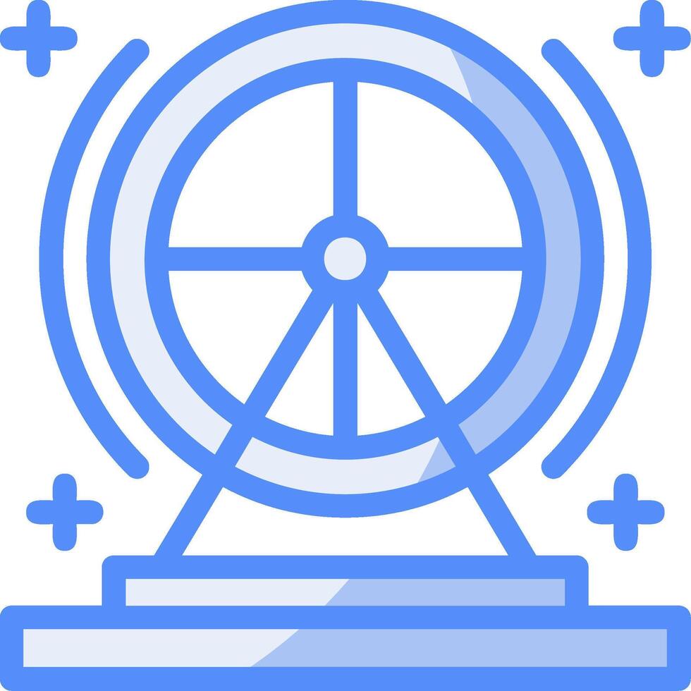 Hamster wheel Line Filled Blue Icon vector