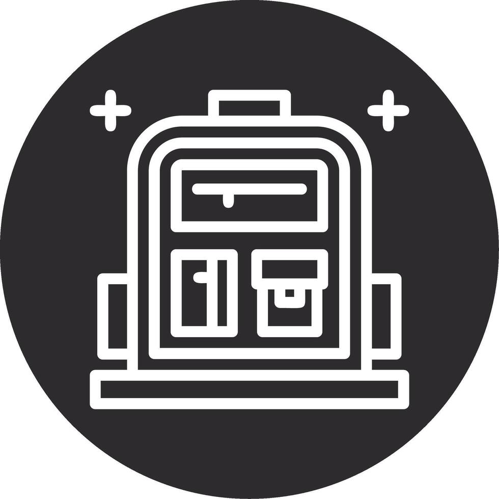 School backpack Inverted Icon vector