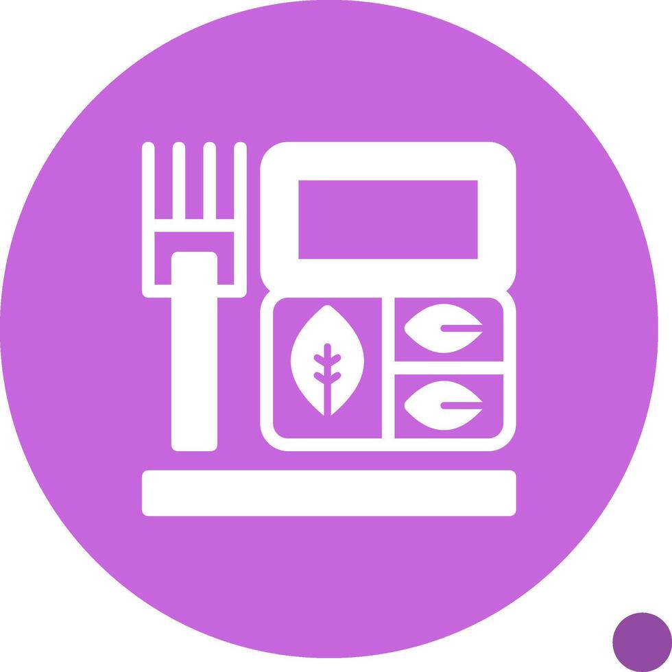 Lunchbox Glyph Shadow Icon vector