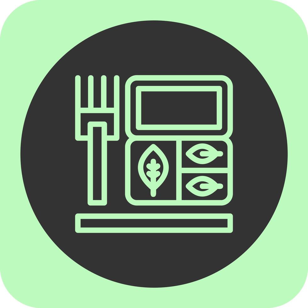 Lunchbox Linear Round Icon vector