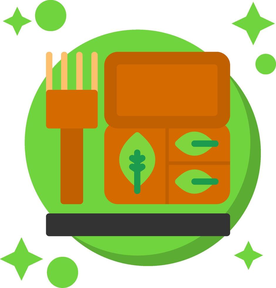 Lunchbox Tailed Color Icon vector