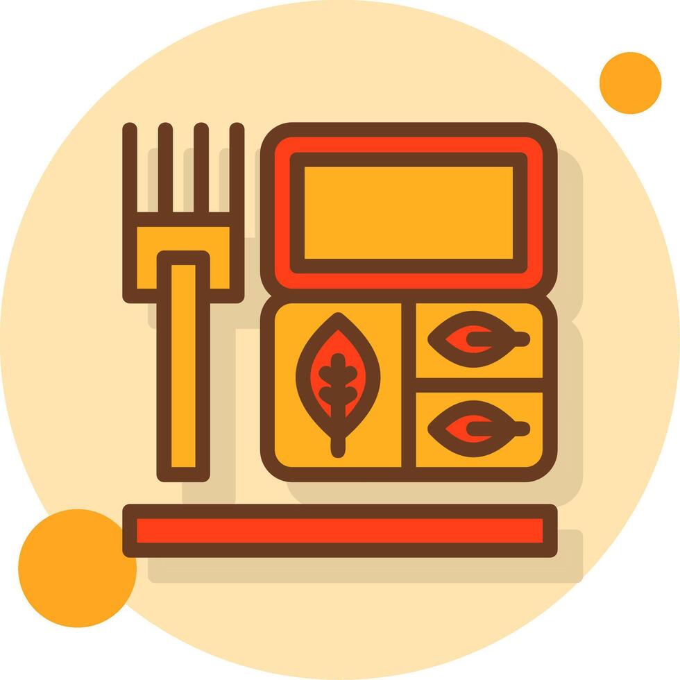 Lunchbox Filled Shadow Circle Icon vector